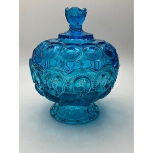 Moon N Star Colonial Blue Compote Lidded
